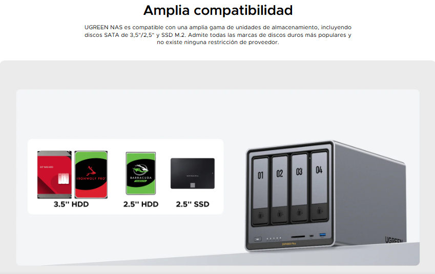 Caracteristicas tecnicas de DXP4800 PLUS - ALMACENAMIENTO RED NAS - NO INCLUYE DISCO