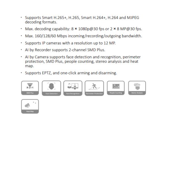 Caracteristicas tecnicas de NVR LITE 32CH, SERIE 4KS3 (4K)