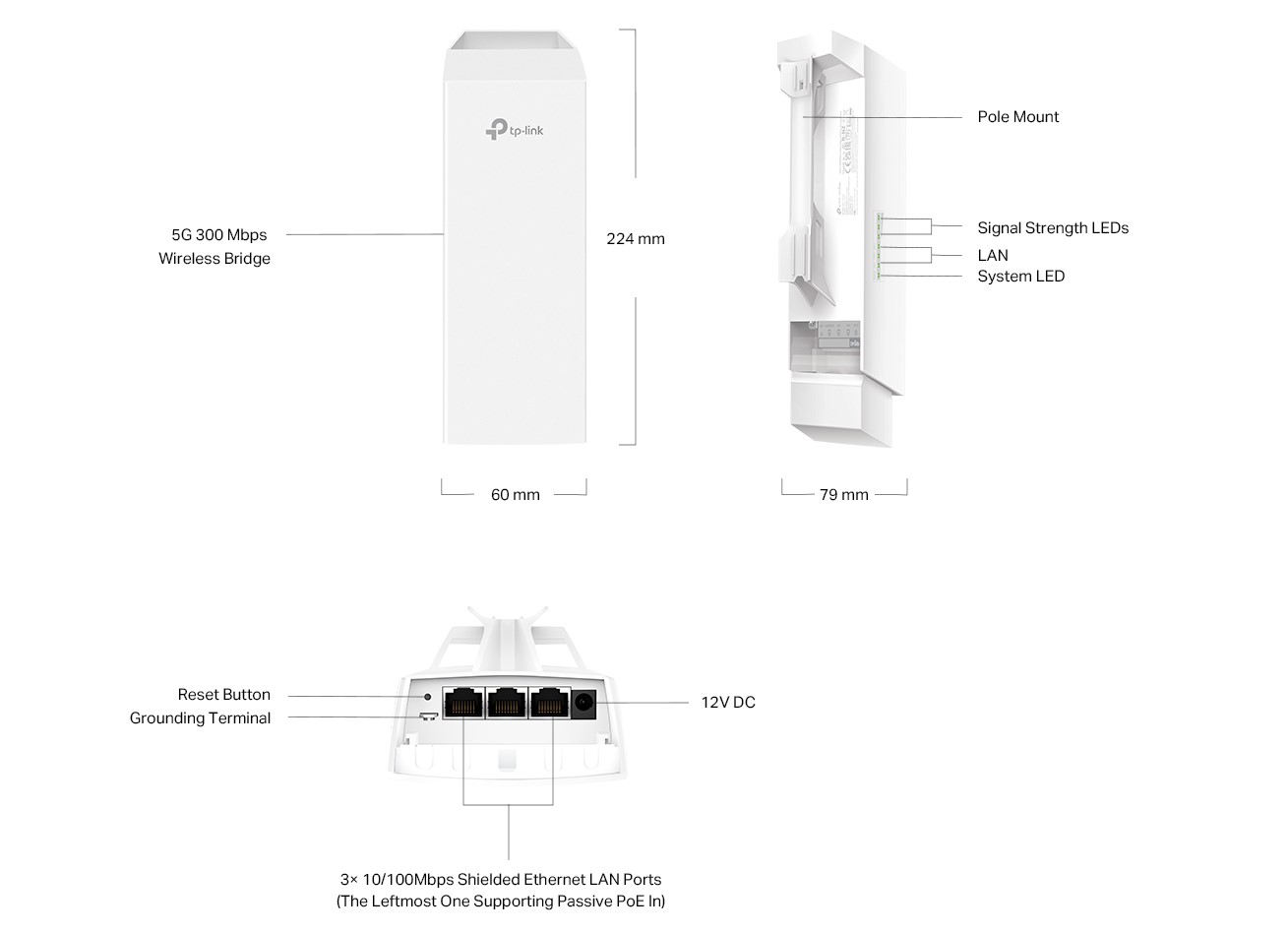 Caracteristicas tecnicas de EAP115-Bridge KIT Omada Access Point 5GHz 300Mbps