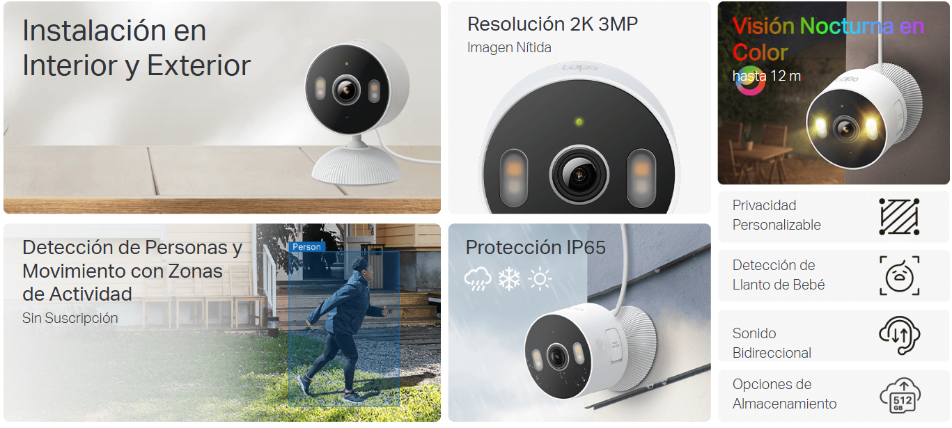 Caracteristicas tecnicas de Tapo C113 camara Tapo interior y exterior wifi 3MP 2304x1296 2K