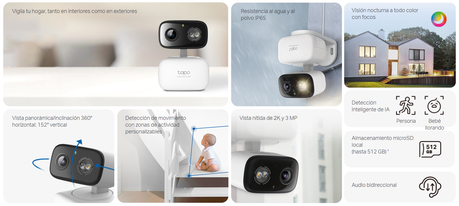 Caracteristicas tecnicas de Tapo C216 camara Tapo interior y exterior wifi 3MP 2304x1296 2K