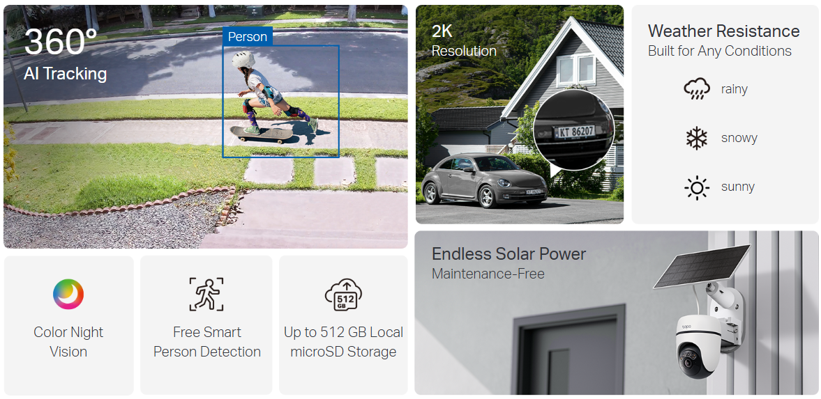 Caracteristicas tecnicas de Tapo C610 KIT camara Tapo exterior wifi 3MP 2304x1296 2K + PANEL SOLAR