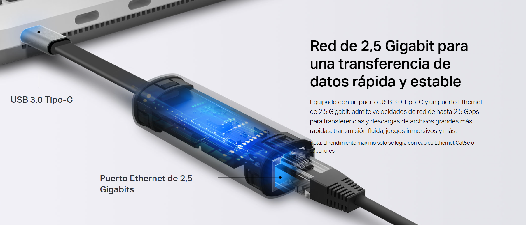 Caracteristicas tecnicas de UE302C Adaptador USB-C TP-LINK a Ethernet 2.5 Gigabit,